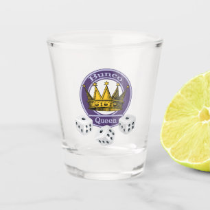 Bunco Queen Royal Crown Dice Shot Glass