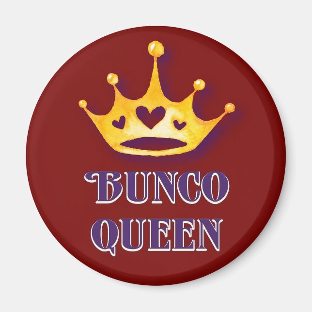 Bunco Queen Royal Crown Red Magnet (Front)