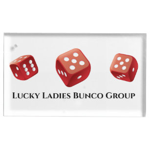 Bunco Red Lucky Dice Table Card Holder
