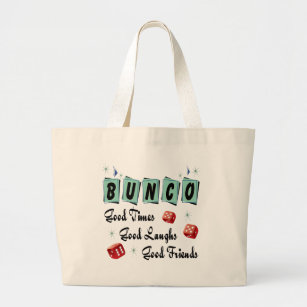 Bunco Retro Typography Party Supply Large Tote Bag