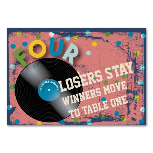 Bunco Rock and Roll Table Card #4 (Front)