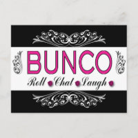 Bunco, Roll, Chat, Laugh In Pink, Black and White