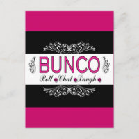 Bunco, Roll, Chat, Laugh In Pink, Black and White