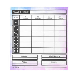 bunco score pad