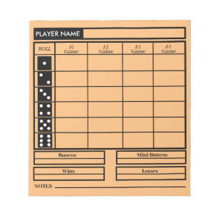 bunco score pad