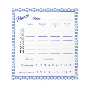 bunco score pad - Chevron pattern