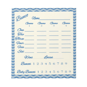 bunco score pad - Chevron pattern