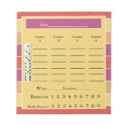 bunco score pad - colourful stripes