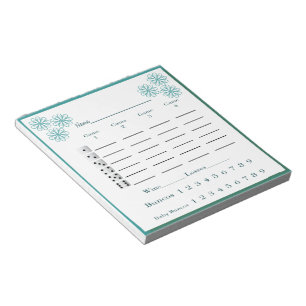 bunco score pad - flowers