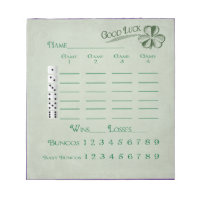 Bunco Score Pad March Saint Patricks Theme
