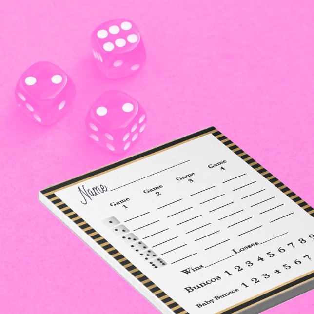 Bunco Score Sheet Pad Black Gold Stripe (Creator Uploaded)