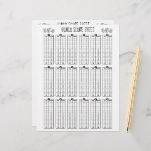Bunco Score Sheet - Table Score for Dice Game Custom Letterhead
