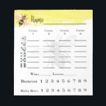 Bunco Score Sheets Bee Notepad<br><div class="desc">Bee theme in yellow and black colour theme creates a wonderful Bunco or Bunko score sheet pad. Perfect for your Queen bees ladies night out Bunco game night party. Earn your Baby Bees (Baby Bunco's).</div>
