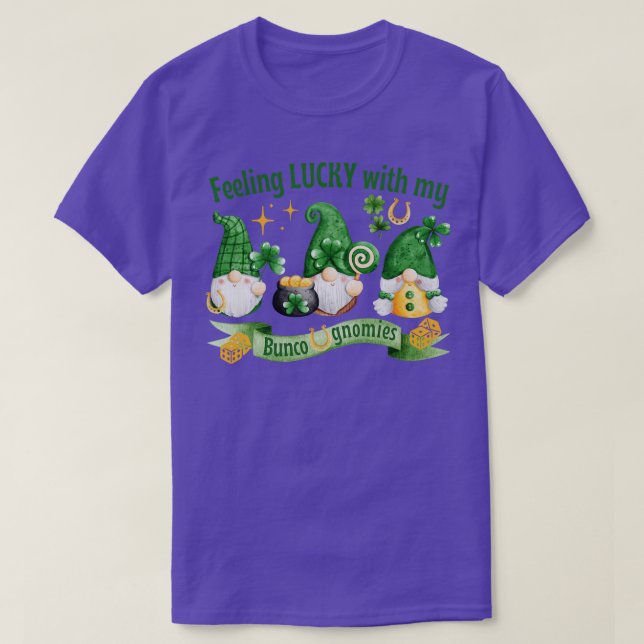 Bunco St Patricks Day Feeling Lucky with My Bunco  T-Shirt (Design Front)