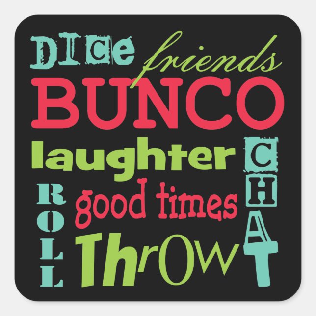 Bunco Subway Art Design By Artinspired Square Sticker (Front)