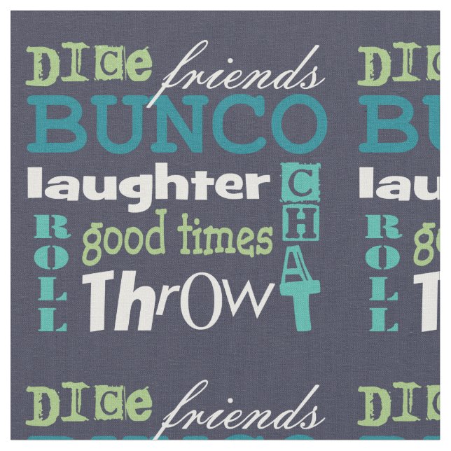 Bunco Subway Art Novelty Blue  Pattern Fabric (Close Up)