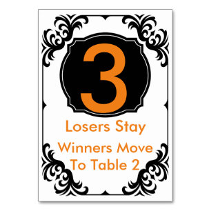 Bunco Table Card orange and black - #3