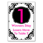 Bunco Table Card pink and black -#1
