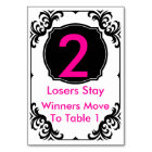 Bunco Table Card pink and black - #2