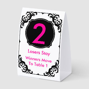 Bunco Table Card pink and black - #2