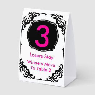 Bunco Table Card pink and black - #3