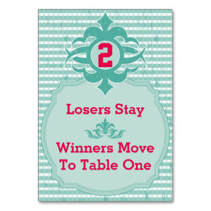 Bunco Table Card - Plaid #2