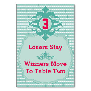 Bunco Table Card - Plaid #3