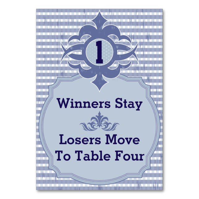 Bunco Table Card - Purple Plaid #1 (Front)