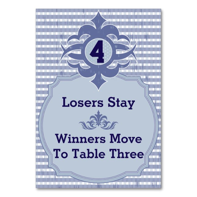 Bunco Table Card - Purple Plaid #4 (Back)