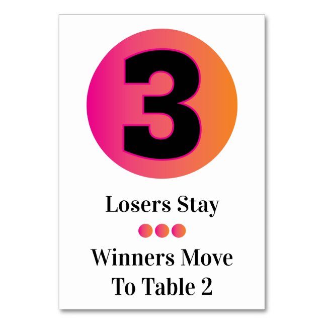Bunco Table Cards Set - Circle 3 (Front)