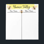 Bunco Table Tally Score Sheet Bee Notepad<br><div class="desc">Have a fun Bunco night with this colourful bee theme Bunco table tally sheet! Perfect for your game card,  it’s sure to be a hit with your bunco player guests. With fun yellow and black design,  you’ll have a memorable game night that all can enjoy.</div>