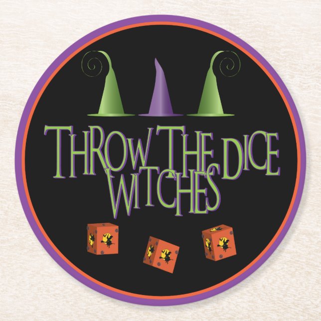 Bunco Throw The Dice Round Paper Coaster (Front)