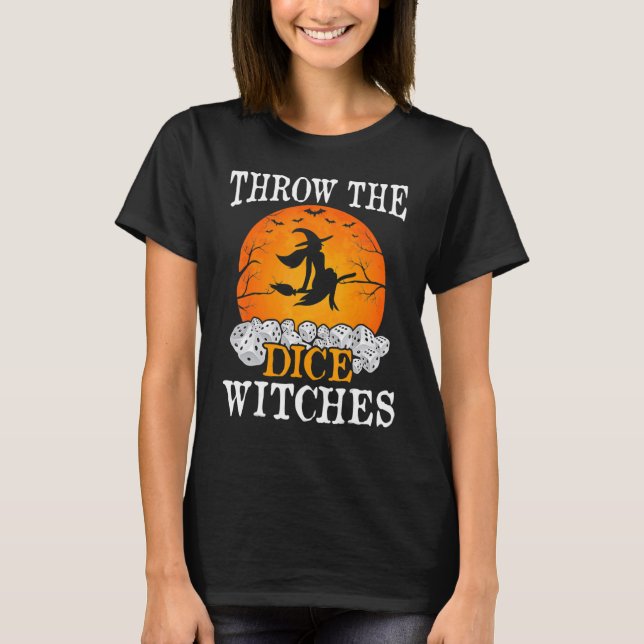 Bunco Throw the Dice Witches Bunco Game  Halloween T-Shirt (Front)