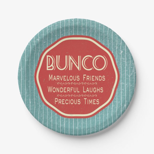 Bunco Vintage Emblem Paper Plate (Front)