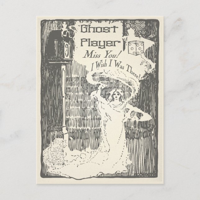 Bunco Vintage Ghost Player Postcard (Front)