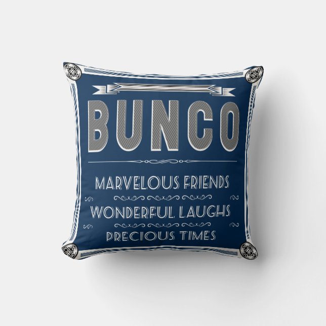 Bunco Vintage Typography Cushion (Front)