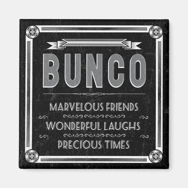 Bunco Vintage Typography Magnet (Front)