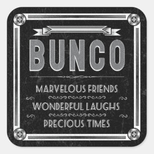 Bunco Vintage Typography Square Sticker