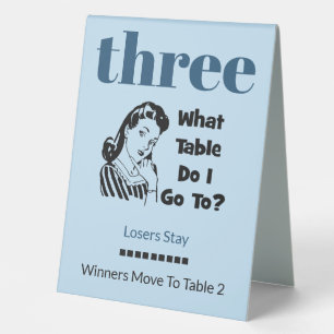 Bunco What Table Do I Go To Table Three Number