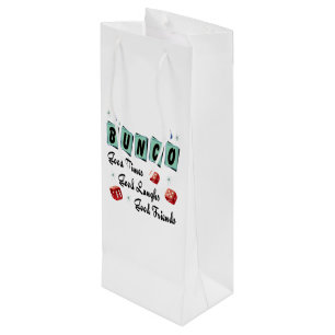 Bunco WIne Gift Retro Good Times Good Friends Bag