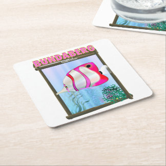 Bundaberg Australia travel poster Square Paper Coaster