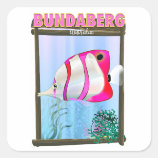 Bundaberg Australia travel poster Square Sticker