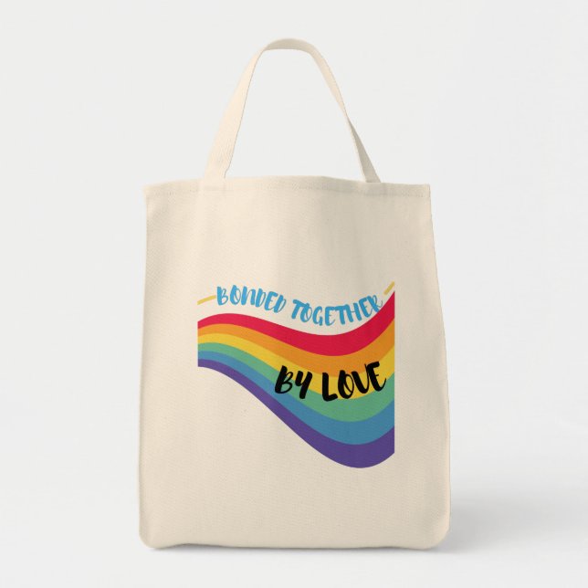 Bunded together by love totes shopping bags (Front)