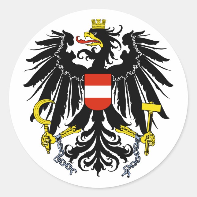 Bundesadler, Austria Classic Round Sticker (Front)
