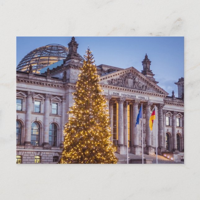 Bundestag Building, Germany on Christmas Day Postcard (Front)
