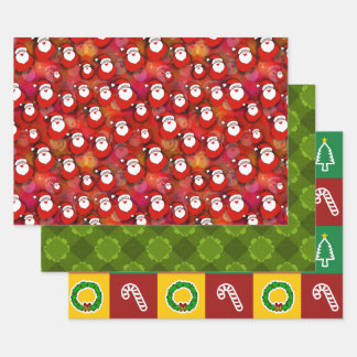 Bundle of 3 Separate Christmas Designs Wrapping Paper Sheet