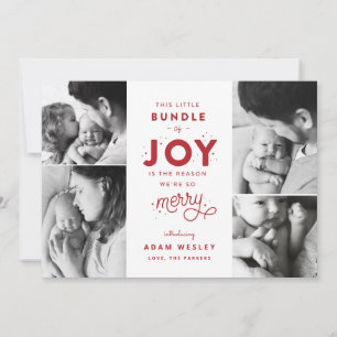 Bundle of Joy Baby Christmas Birth Announcement