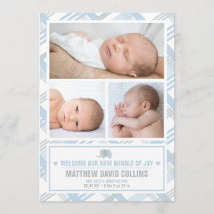 Bundle of Joy, Boy Birth Announcements