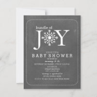 Bundle Of Joy Chalk Snowflake Winter Baby Shower