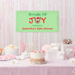 Bundle of Joy Christmas Baby Shower Banner